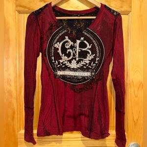 Crash & Burn Women's Red Long Sleeve Top